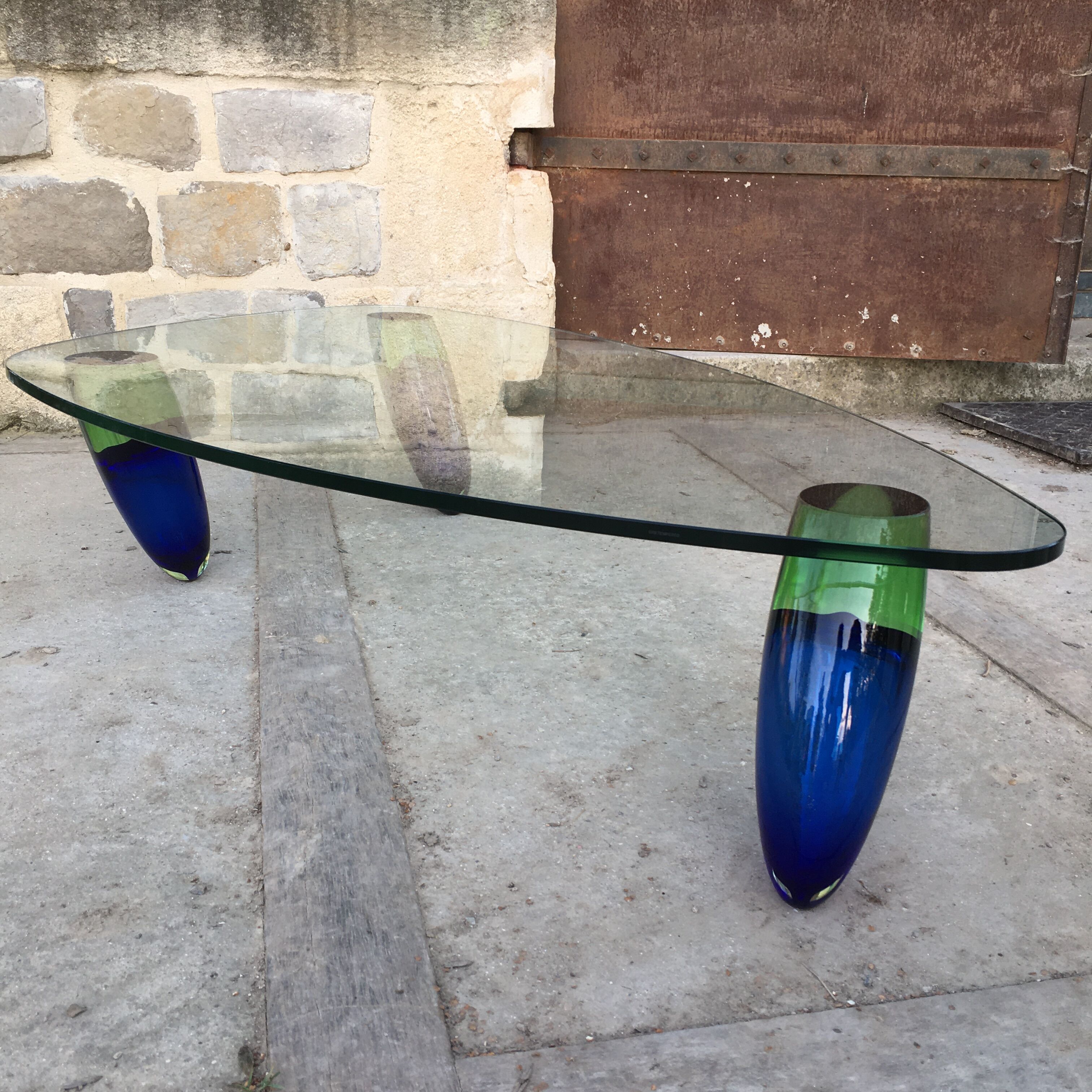 Murano glass coffee table design Maurice Barilone