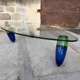 Table basse verre Murano design Maurice Barilone