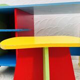 Multicolored children's desk and stool