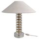 The Modern Scandinavian / Midcentury Modern table lamp with Orrefors glass and brass.