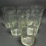 Set of 6 chiseled glasses