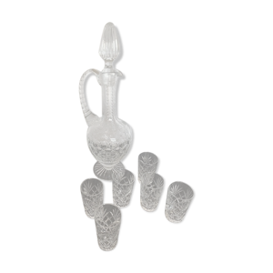 Carafe aiguière cristal taillé