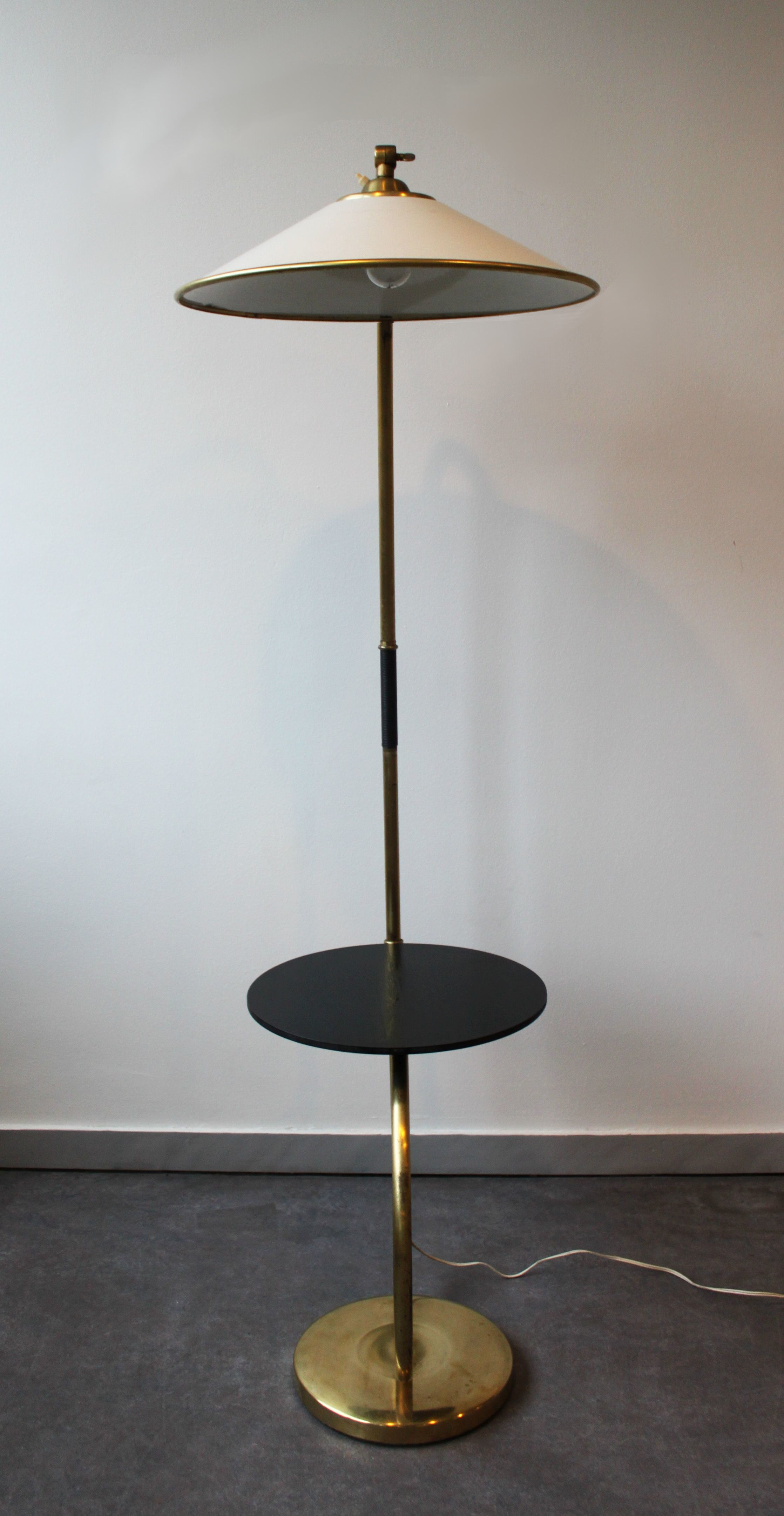 Floor lamp with shelf by Kaiser, Germany, 60's.