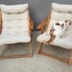 Pair of Kon-Tiki armchairs by Gillis Lundgren 1980's