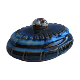 Blue box to cat that sleeps pottery sandstone