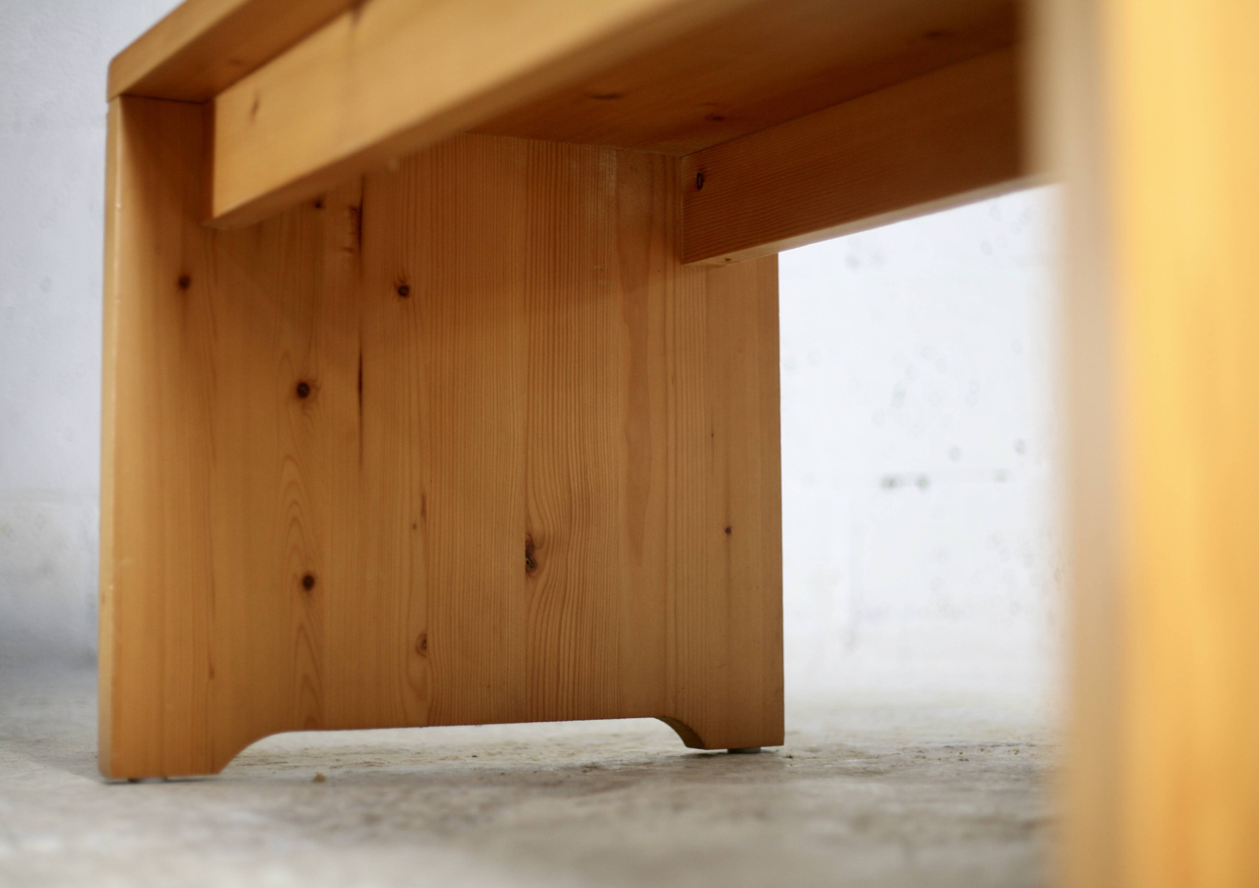 Charlotte Perriand (selection of) for Les Arcs, rare pine coffee table, France, circa 1960