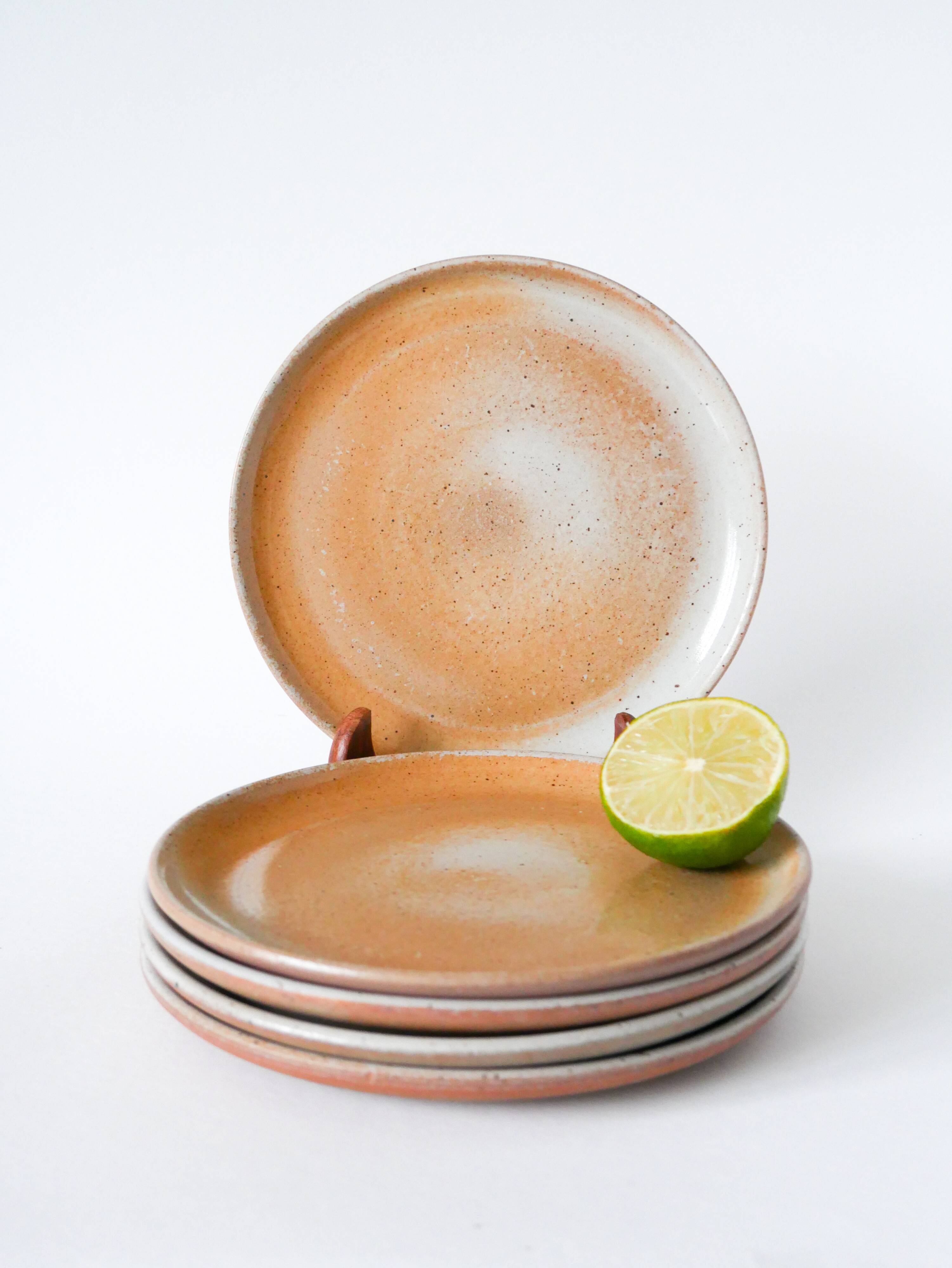 Set of 5 Marais stoneware dessert plates, 1960