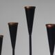 Gunnar Ander Black Metal And Copper Candelabra, For Ystad Metall, 1960s