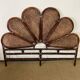 Rosette headboard in vintage rattan and canework
