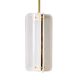 Lampe suspendue italienne en verre de Murano blanc et laiton de style mid-century modern