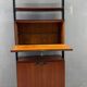 Unité murale modulaire moderne du milieu du siècle, cabinet de rangement en placage et métal noir, années 1960, Europe