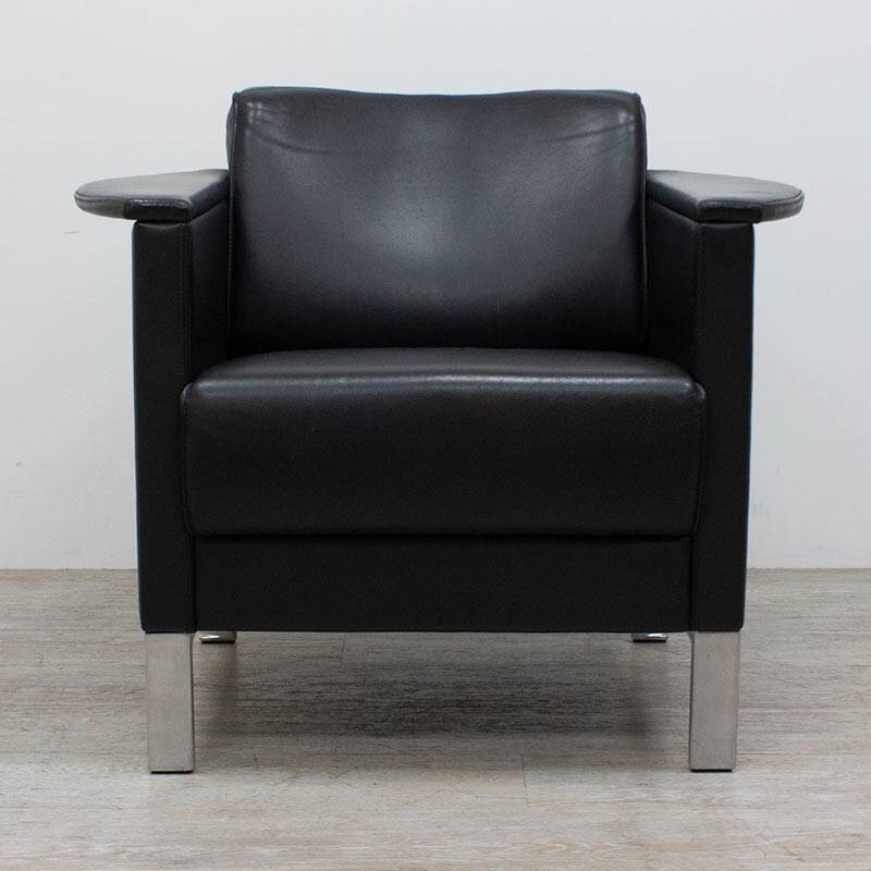 Black leather armchair by Kusch+Co