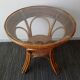 High table in rattan and wicker of the 1970s