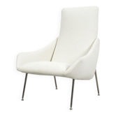 Fauteuil rembourré vintage blanc