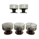 Set of 5 Pegasus Mobil Oil smoked glass cups