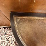 Table d'appoint, console anglaise classique noire avec plateau en cuir