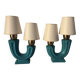 Pair of vintage 1960s double ceramic lamps