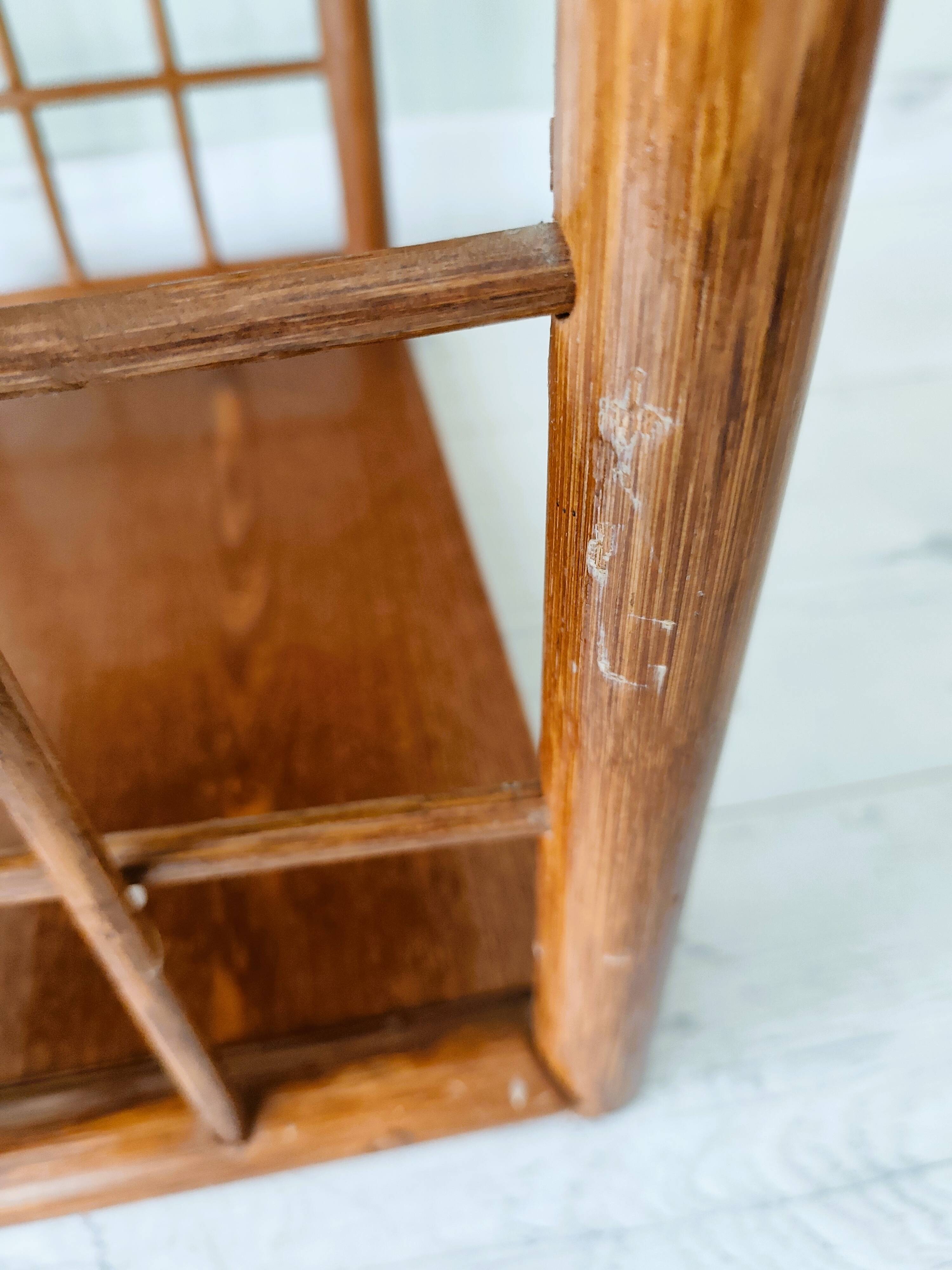 Rattan and wood shelf furniture