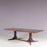 1960s wooden with copper coffee table, Denmark