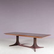Table basse en bois avec cuivre des années 1960, Danemark