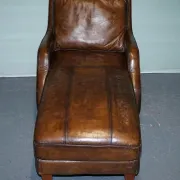 Chaise Longue en Cuir Teint à la Main