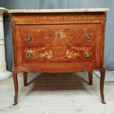 Transitional style chest of drawers in marquetry