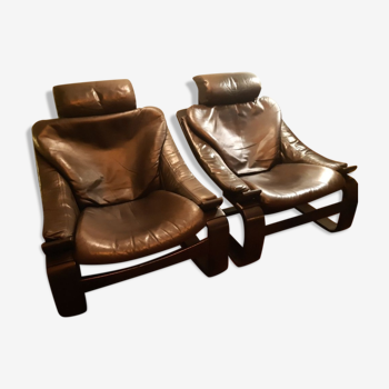 Paire de fauteuils kroken 1970