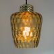 PAIR OF ANTIQUE TEXTURED AMBER GLASS SUSPENSIONS VINTAGE