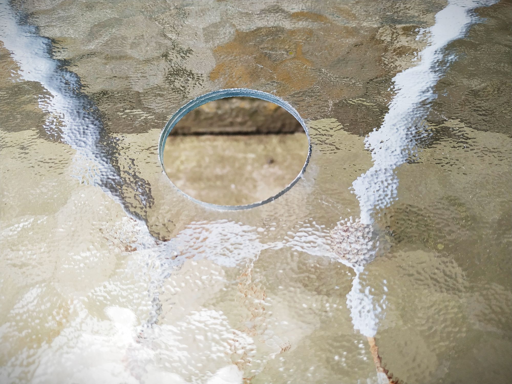 Old garden pedestal table