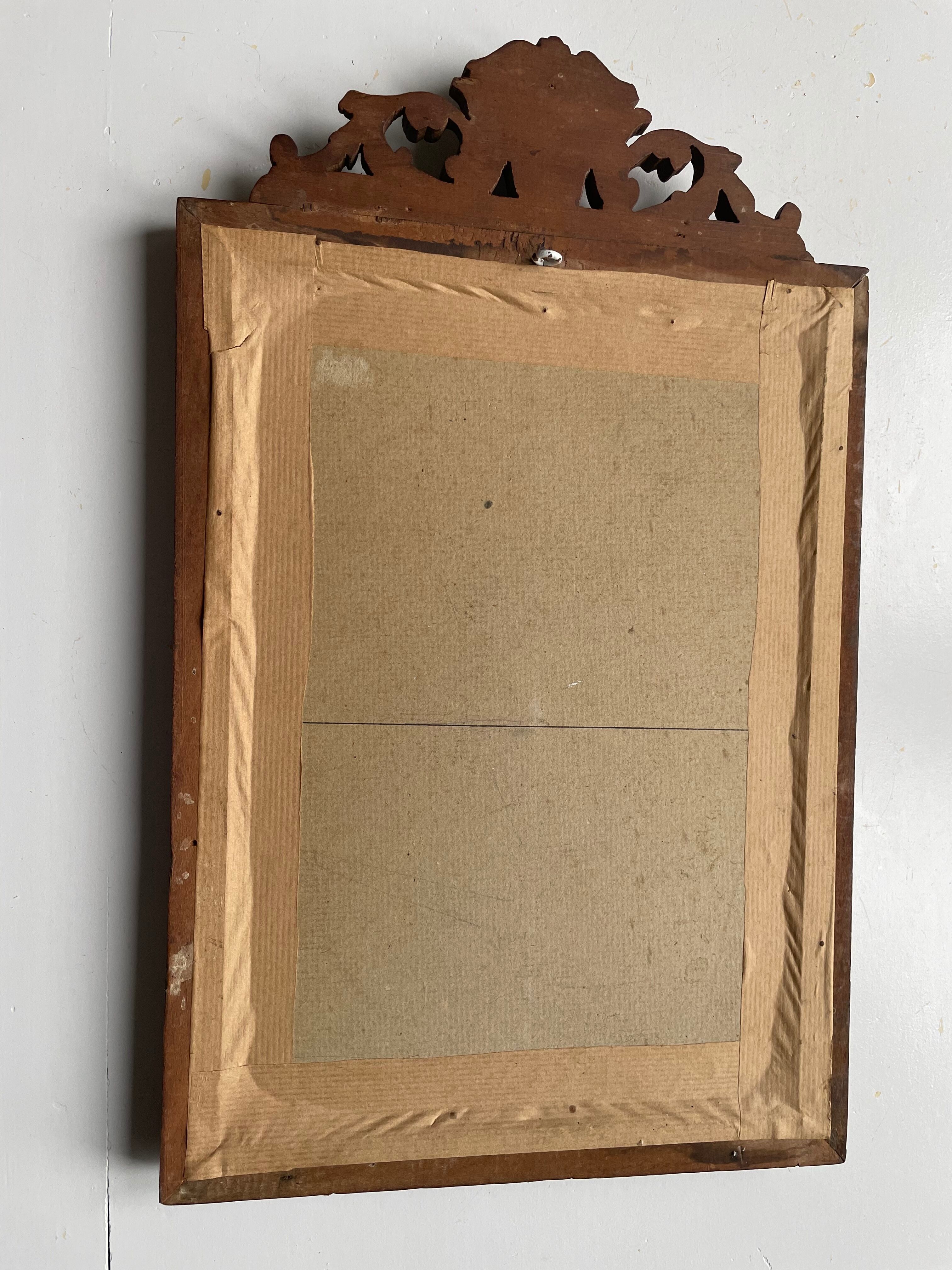 Bevelled mirror frame carved wood