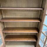 Large vintage display cabinet in solid oak (renovated)