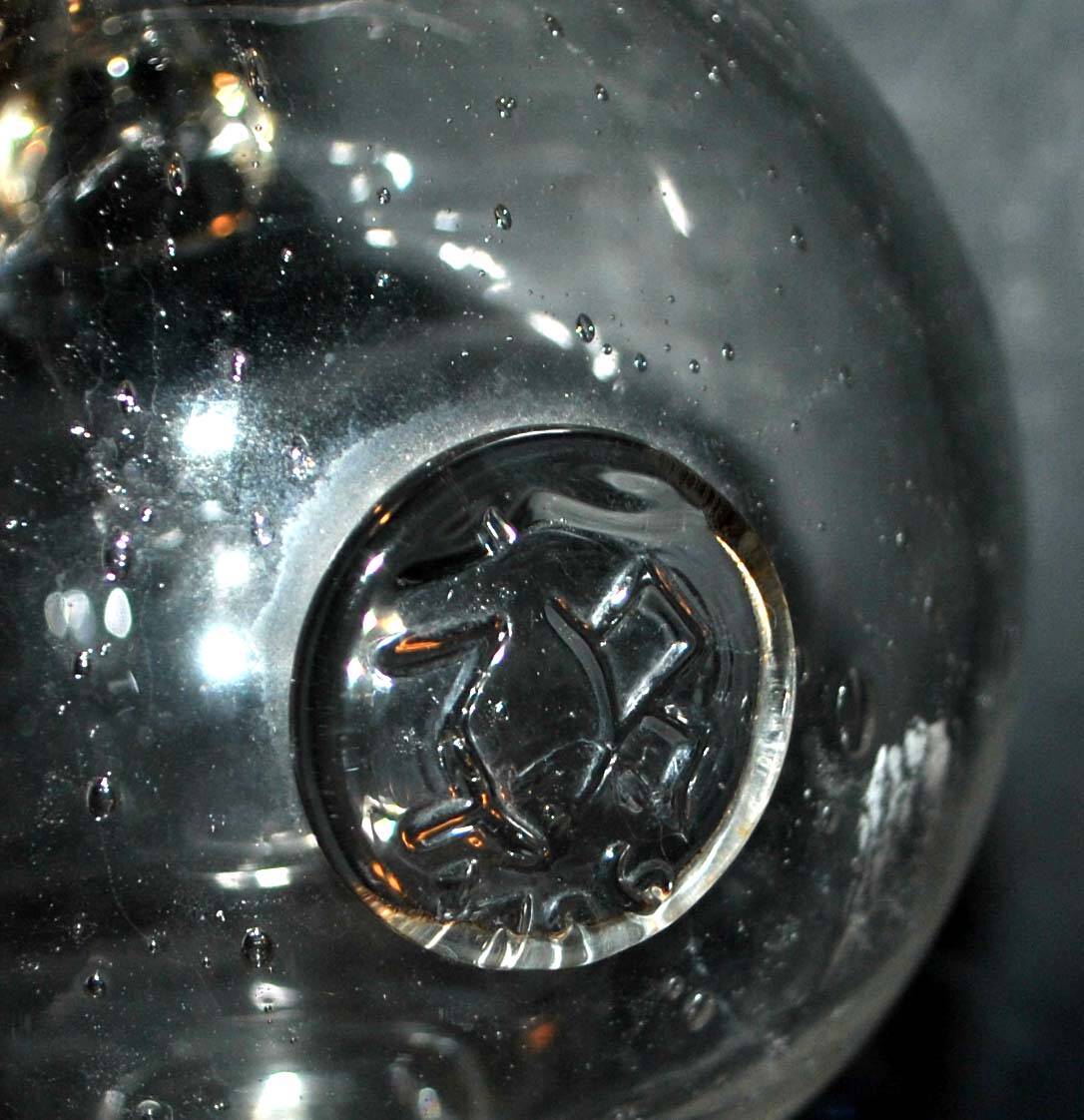 Vintage pitcher carafe in bubble-blown glass from Biot glassworks? H. 34cm