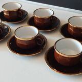 6 Rosler porcelain cups and saucers Parisian bistro type coffee cappuccino