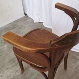 Chaise de salle à manger vintage en bois courbé : fauteuil style Thonet du milieu du siècle