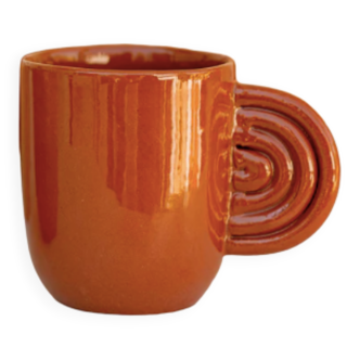 Amber terracotta ceramic cup - Oustao