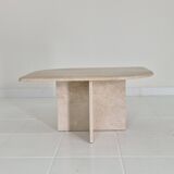 Travertine Coffee or Side Table in Teardrop Shape, Italy 1980s
