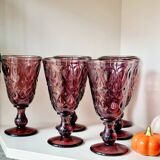 Set of 12 amethyst La Rochère glasses from Lyon