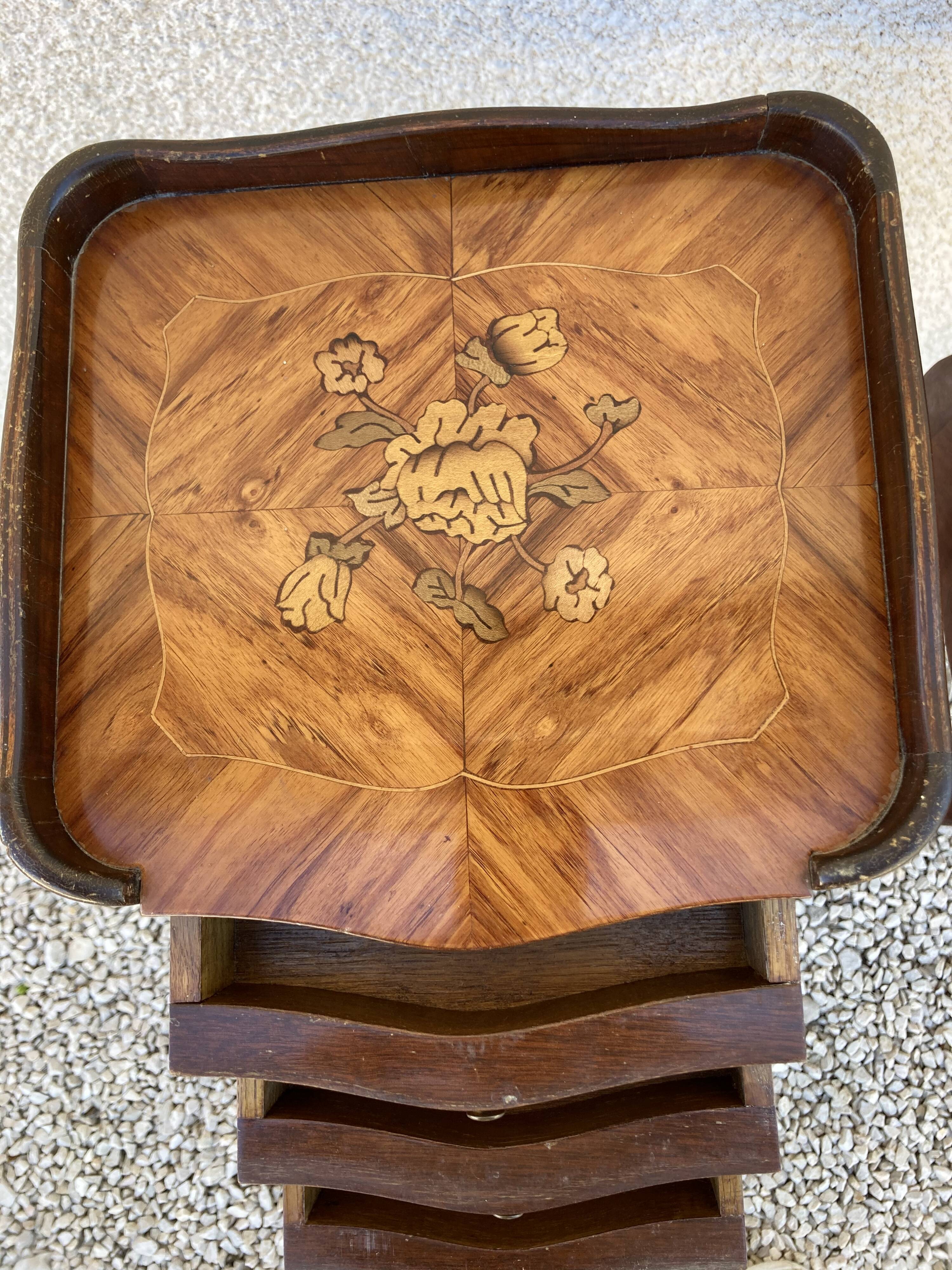 Pair of bedsides Louis XV in marquetry