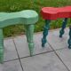 2 anciens tabourets atypiques artisanaux