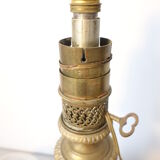 Turquoise ceramic lamp bronze frame by Gagneau