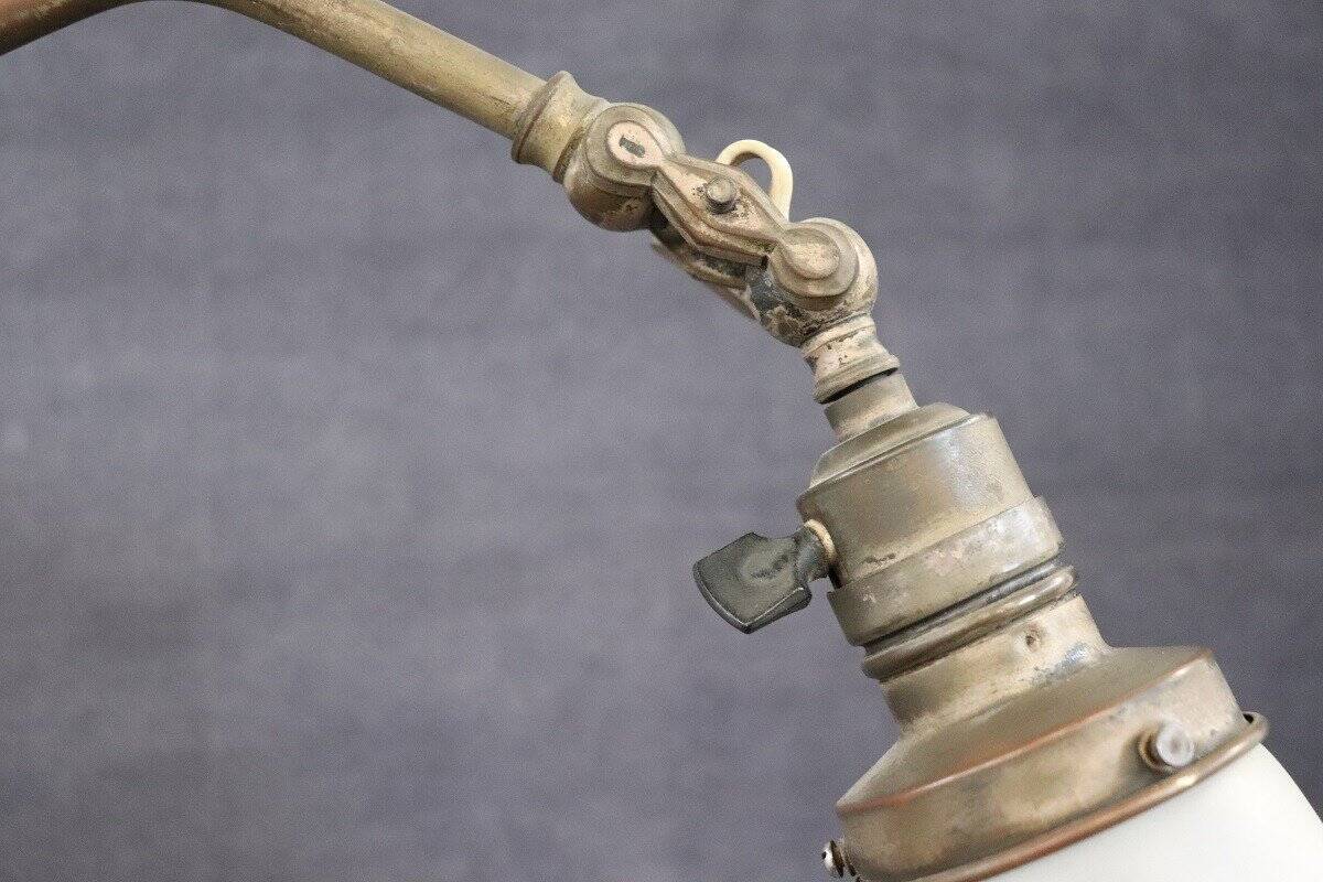 Vintage Brass And Glass Table Lamp, 1930s