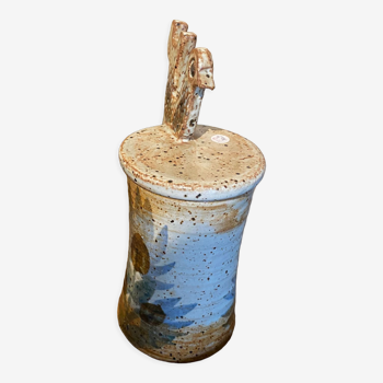 Pot décoratif vintage avec oiseau