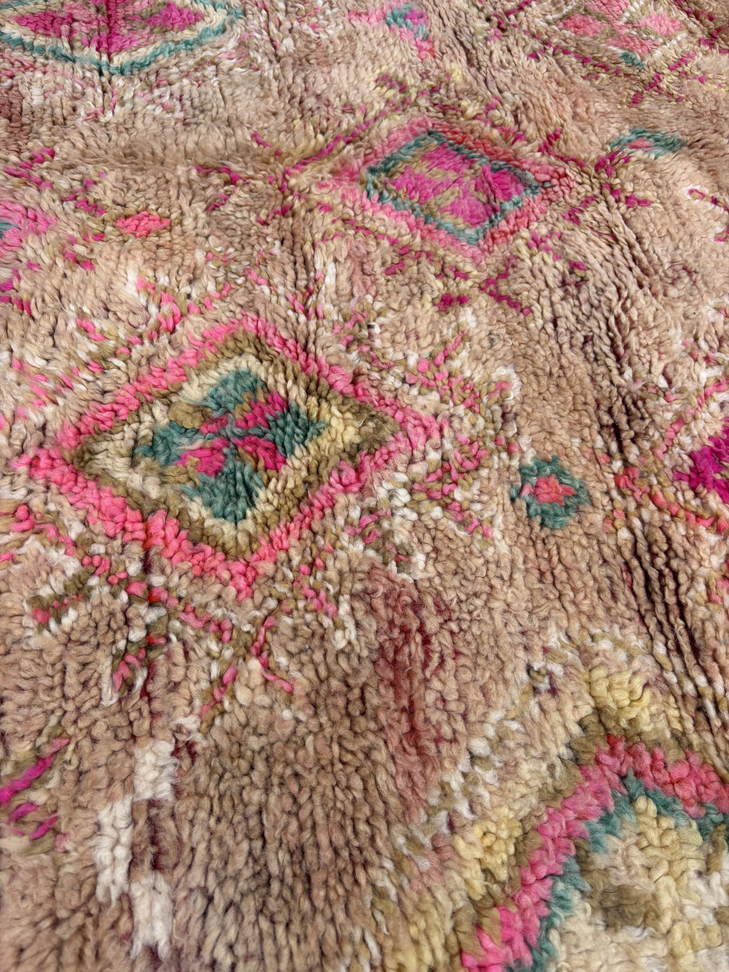 Bohemian Vintage Moroccan Rug from the Boujad region