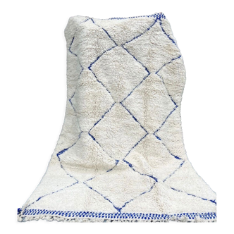 Berber carpet Beni Ourain White and Blue