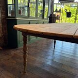 Large raw wood dining table