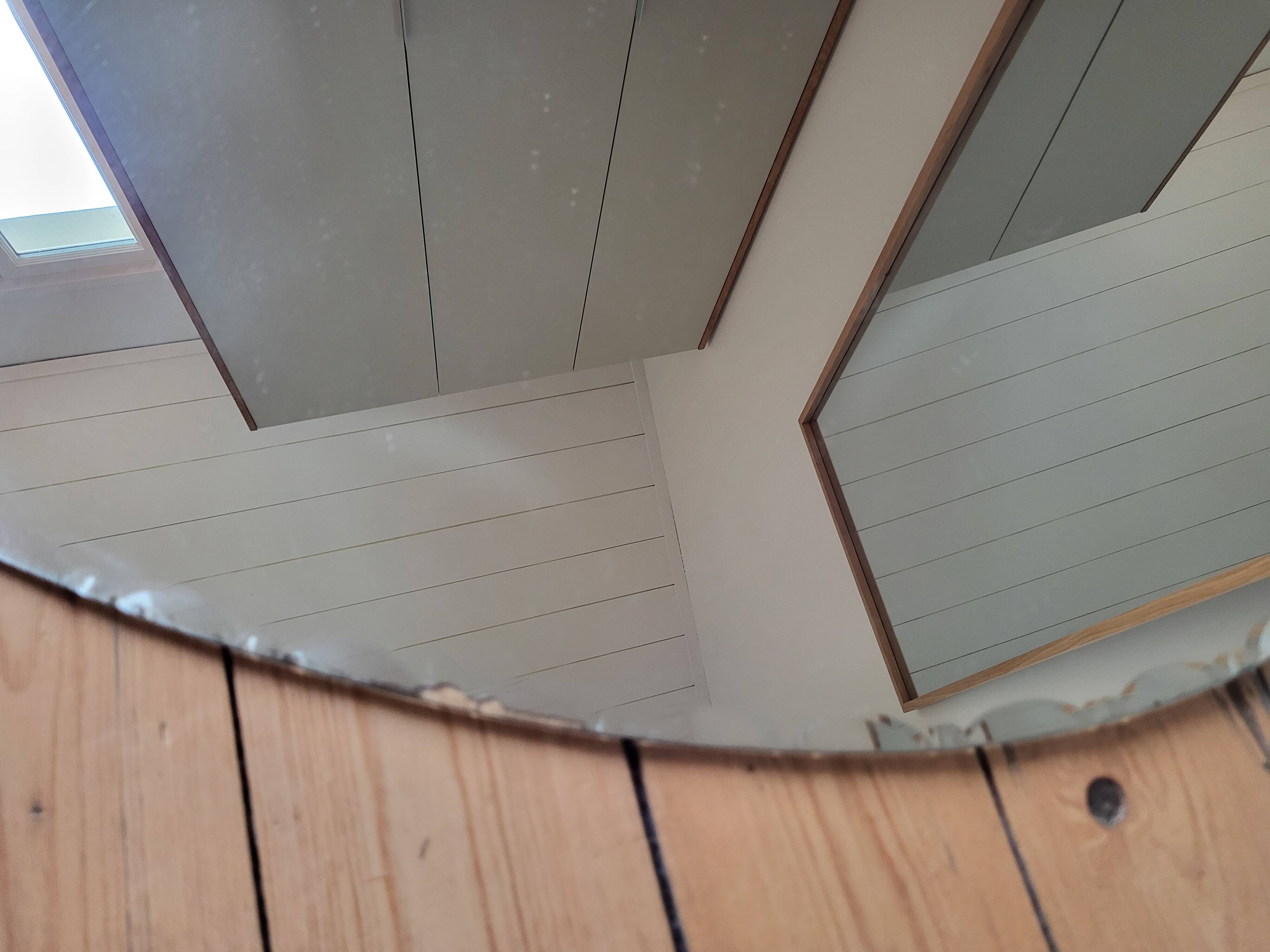 Large vintage beveled oval mirror