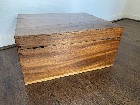 Boîte de rangement vintage en bois 1900s