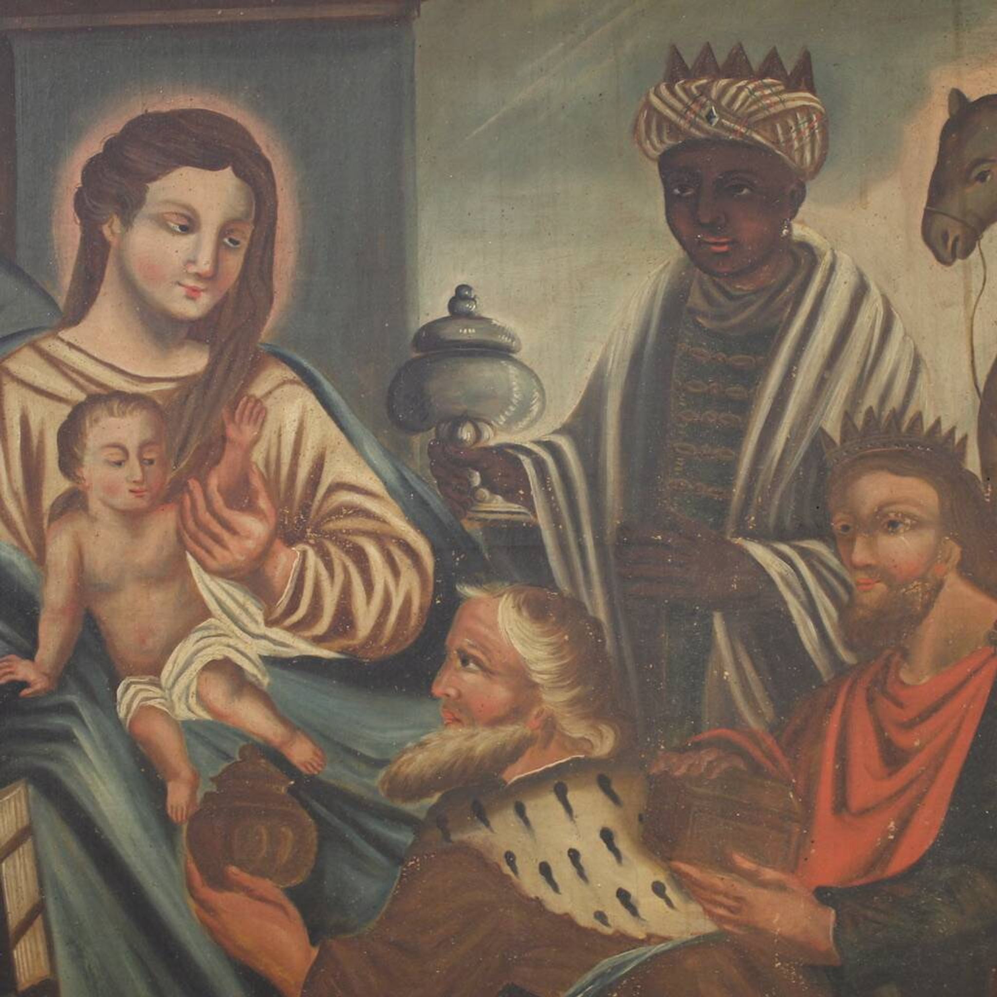 19th century Spanish painting Adoration of the Magi