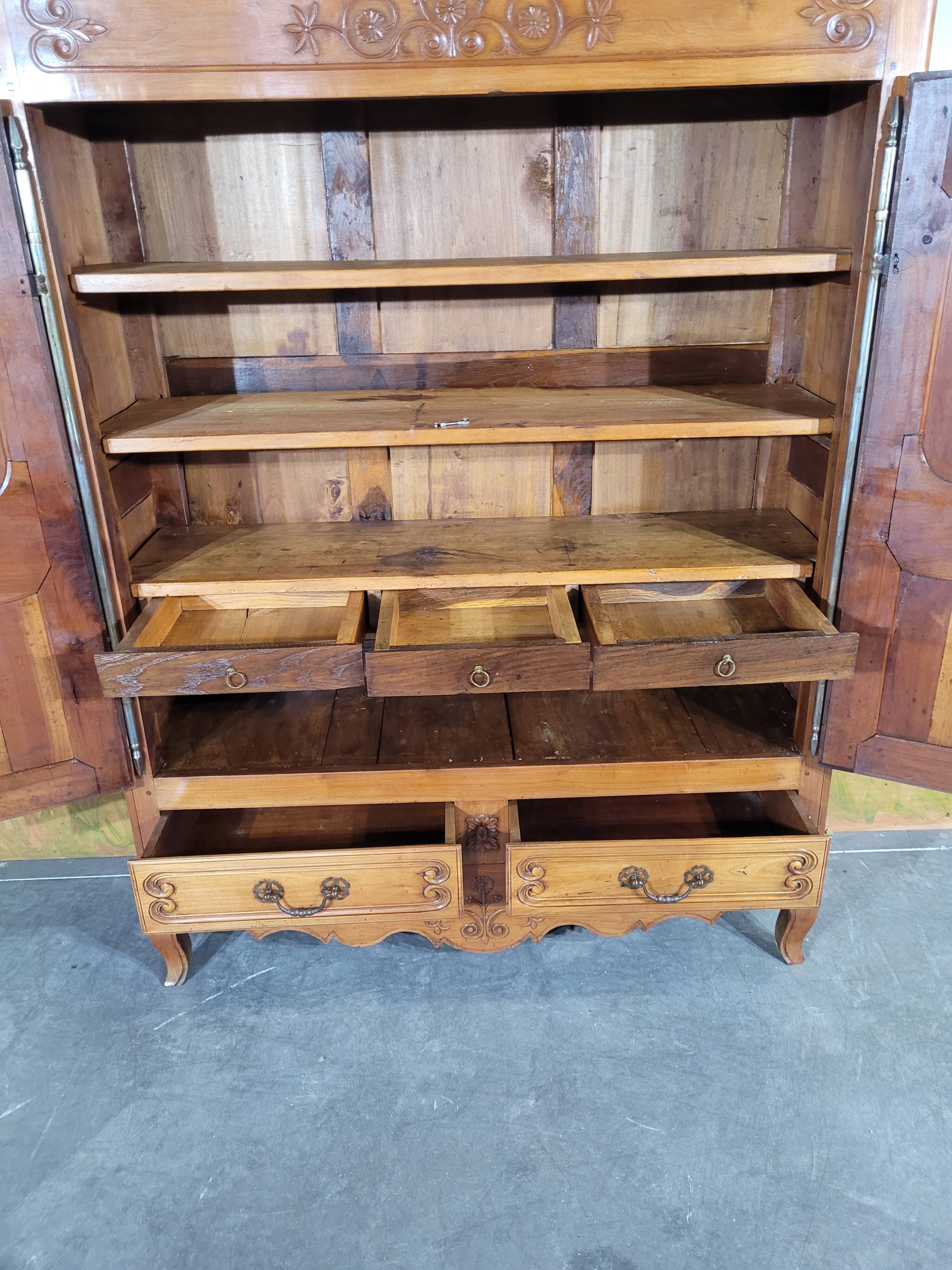 Small Louis XV cherry wood low cabinet