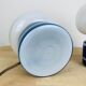 Pair of space age 70 opaline lamps and blue glass